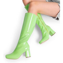 Load image into Gallery viewer, Square Toe Chunky Wide Calf Knee High Boots, SIZE 5, 13A-155S003