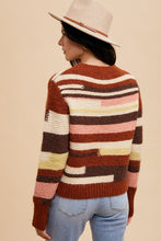 Load image into Gallery viewer, Annie Wear Color Block Round Neck Long Sleeve Sweater