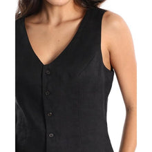 Load image into Gallery viewer, Pure Linen Sleeveless Button Down Geometric Cropped Vest, Medium, 23D-198T009