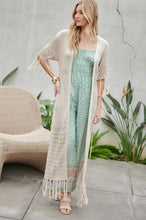 Load image into Gallery viewer, SOLID LONG CARDIGAN WITH FRINGE