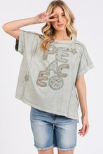 Load image into Gallery viewer, Mittoshop PEACE Round Neck Short Sleeve T-Shirt