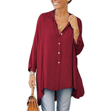 Load image into Gallery viewer, Oversized T Shirts Button Down Long Sleeve Shirt, XXL, 22K-198T007