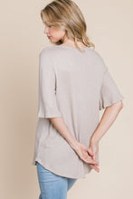 Load image into Gallery viewer, BOMBOM Round Neck Waffle Knit T-Shirt