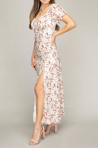 Nuvi Apparel Empire waist satin dress