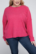 Load image into Gallery viewer, ZENANA Plus Ribbed Brushed Melange Hacci Sweater