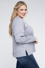 Load image into Gallery viewer, ZENANA Plus Ribbed Brushed Melange Hacci Sweater