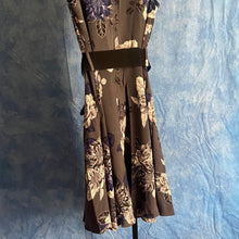 Load image into Gallery viewer, City Chic Black Dress with Blue and white  Floral Design sz XS, CLT-128D001