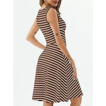 Load image into Gallery viewer, Striped  A Line High Waisted Mini Dress, MEDIUM, 8L-146D014