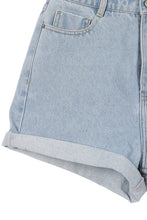 Load image into Gallery viewer, Lilou roll up denim shorts