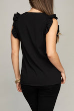 Load image into Gallery viewer, Nuvi Apparel V neck ruffle sleeve Tee shirt