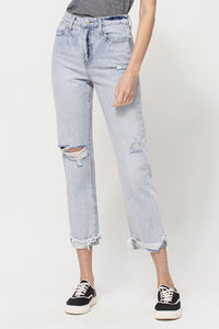 VERVET by Flying Monkey SUPER HIGH RELAXED CUFFED STRAIGHT JEAN