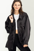 Load image into Gallery viewer, HYFVE COMPLETELY CHARMED OVERSIZED SATIN SHIRT