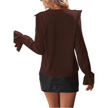 Load image into Gallery viewer, Flounce Button Up Long Sleeve Shirt, Size XS, 2I-184T003