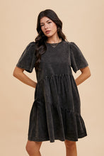 Load image into Gallery viewer, Annie Wear Mineral Washed Round Neck Short Sleeve Denim Dress