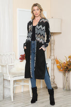 Load image into Gallery viewer, Orange Farm Clothing Mixed Media Maxi Cardigan