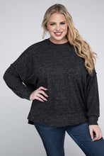 Load image into Gallery viewer, ZENANA Plus Brushed Melange Drop Shoulder Sweater