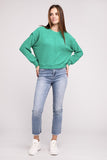 ZENANA Brushed Melange Hacci Hi-Low Hem Sweater