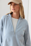 Le Lis Half Zip Drawstring Mock Neck Hoodie