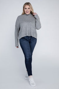 Ambiance Apparel Plus Drop Shoulder Long Sleeve Top