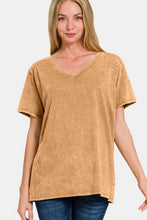 Load image into Gallery viewer, Zenana Full Size Washed Short Sleeve V-Neck T-Shirt