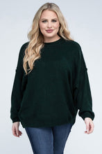 Load image into Gallery viewer, ZENANA Plus Oversized Round Neck Raw Seam Melange Sweater