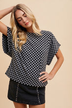 Load image into Gallery viewer, Annie Wear Checkered Round Neck Short Sleeve T-Shirt