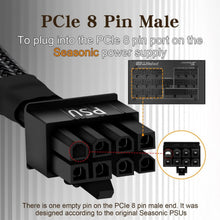 Load image into Gallery viewer, (2-Pack) 8 Pin PCIe Cable for Seasonic PSUs, 24F-164E001