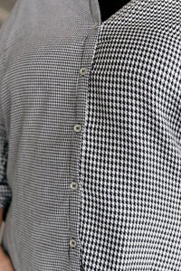 Andree By Unit Mixed Houndstooth Button Up Top