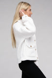 Ambiance Apparel Cozy Sherpa Button-Front Jacket