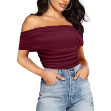 Load image into Gallery viewer, Off the Shoulder Mesh Ruched One Piece, SIZE XL, 6B-142T002