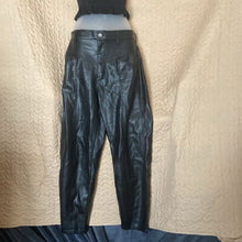Load image into Gallery viewer, Zara Black Faux Leather 80s Corey Pants, Sz 2, 14C-102B010