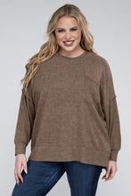 Load image into Gallery viewer, ZENANA Plus Brushed Melange Drop Shoulder Sweater