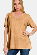 Load image into Gallery viewer, Zenana Full Size Washed Short Sleeve V-Neck T-Shirt