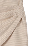 Lilou Hound tooth shirred wrap skirt