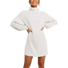 Load image into Gallery viewer, Batwing Long Sleeve Ribbed Knit Loosel Short Dress, SMALL, 19A-175D003