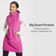 Load image into Gallery viewer, Long Tunic Quarter Zip Sleeveless Pullover Thermal Dress, XXL, 10K-194D007
