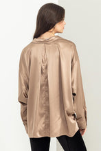 Load image into Gallery viewer, HYFVE COMPLETELY CHARMED OVERSIZED SATIN SHIRT