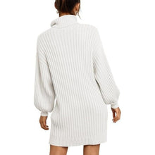 Load image into Gallery viewer, Batwing Long Sleeve Ribbed Knit Loosel Short Dress, SMALL, 19A-175D003