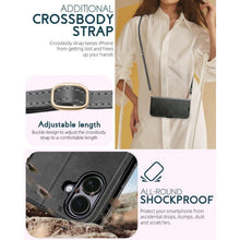 Load image into Gallery viewer, iPhone 16, 6.1" Wallet Case, PU Leather Crossbody, Kickstand, 20M-175PH017