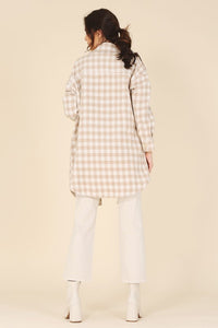 Lilou Check pattern long shacket