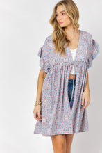 Load image into Gallery viewer, Davi &amp; Dani PRINTED SHORT SLEEVE RUFFLE KIMONO