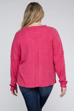 Load image into Gallery viewer, ZENANA Plus Ribbed Brushed Melange Hacci Sweater