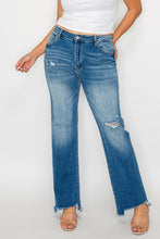 Load image into Gallery viewer, bytos Full Size Raw Hem Distressed Mid Rise Straight Jeans