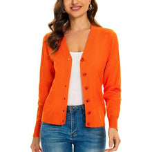 Load image into Gallery viewer, V Neck Button Down Long Sleeve Cardigan Sweater, L, 3D-144T001
