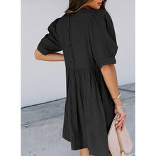 Load image into Gallery viewer, Crewneck Bubble Sleeve Cute Mini Babydoll Dress, size medium, 6K-143D022