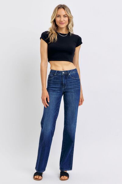 Tummy Control Straight Jeans Front