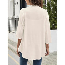 Load image into Gallery viewer, Shrug 3/4 Sleeve Lightweight Open Front Cream Cardigan, Medium, 22F-196T012