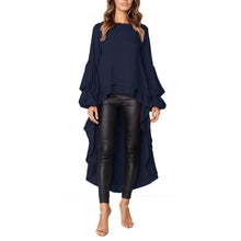 Load image into Gallery viewer, Lantern Long Sleeve High Low  Irregular Hem Casual Top, SMALL, 6J-169T002