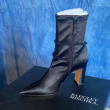 Load image into Gallery viewer, Badgley Mischka Satin Black Heeled Boots, SL5-137s005