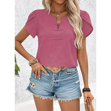 Load image into Gallery viewer, Petal Short Sleeve V Neck Blouse, XL, 1Q-135T001